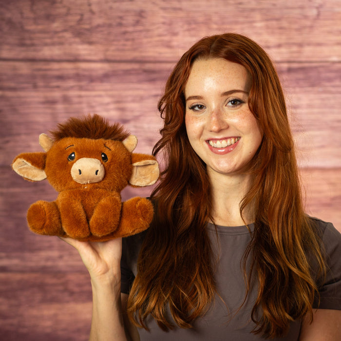 7" Sitting Highland Cow Plush