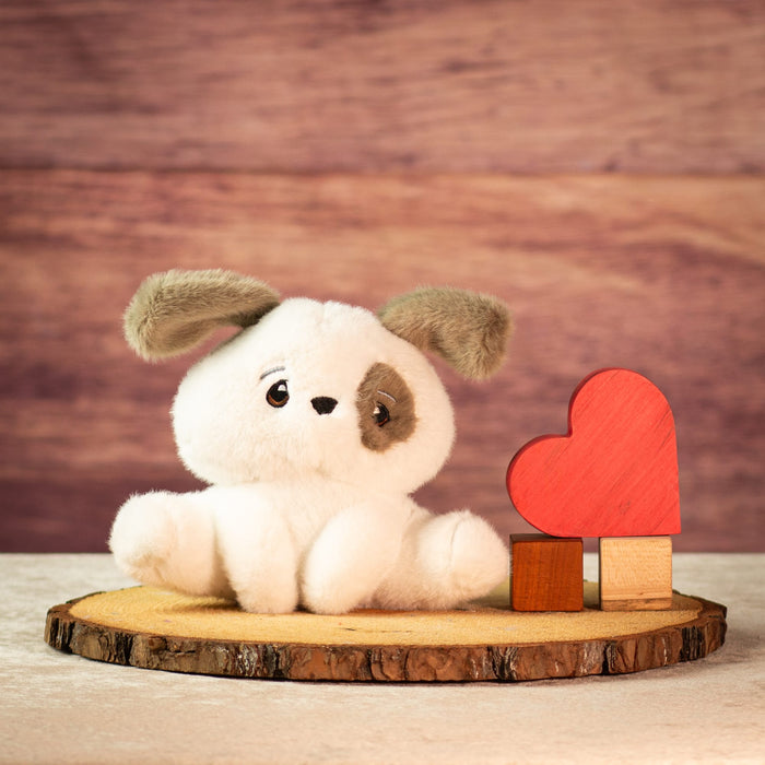 7" Sitting Patchy Puppy Plush