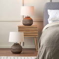 Acalan Bronze Aztec Ceramic Table Lamp Set Of 2