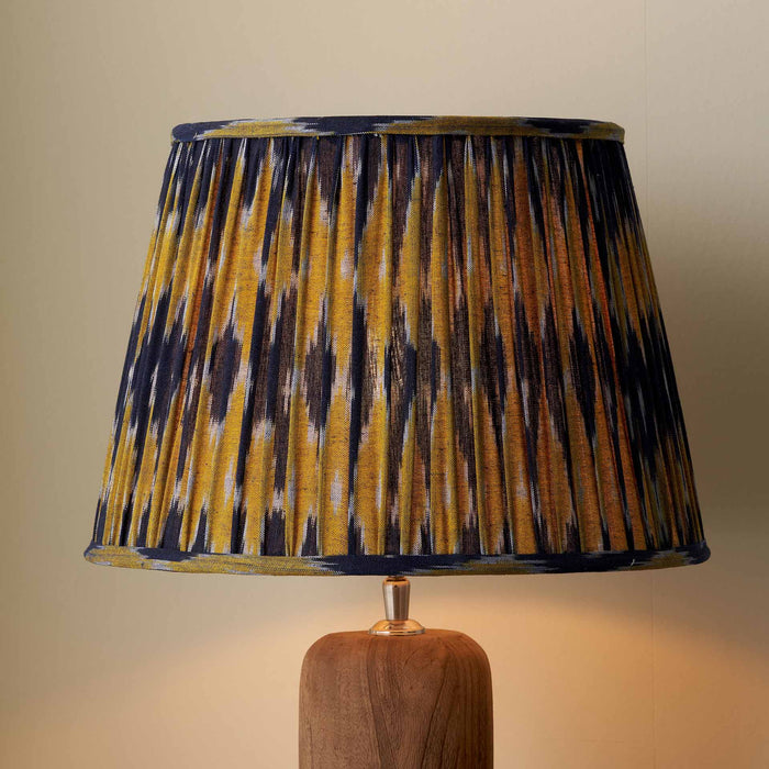 Adana Navy and Yellow Cotton Patterned Mushroom Pleat Lampshade