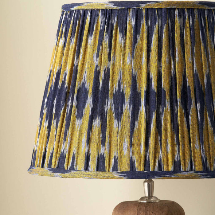Adana Navy and Yellow Cotton Patterned Mushroom Pleat Lampshade