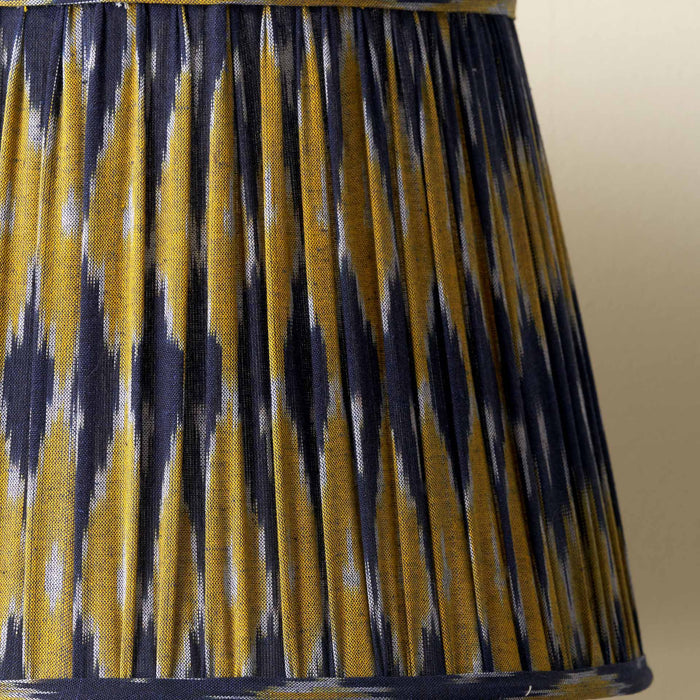 Adana Navy and Yellow Cotton Patterned Mushroom Pleat Lampshade