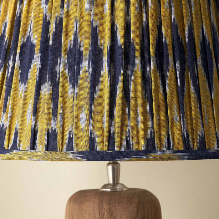 Adana Navy and Yellow Cotton Patterned Mushroom Pleat Lampshade