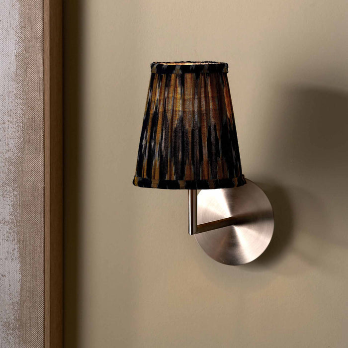 Adana Navy and Yellow Cotton Patterned Mushroom Pleat Lampshade