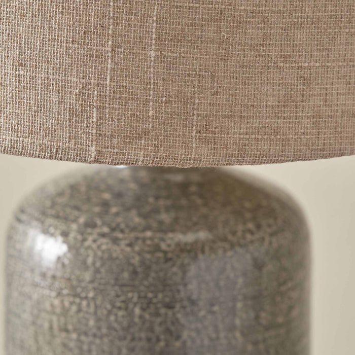 Annecy Slate Grey Textured Ceramic Table Lamp