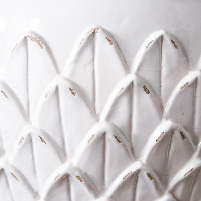 Aspen White Leaf Stoneware Table Lamp Base