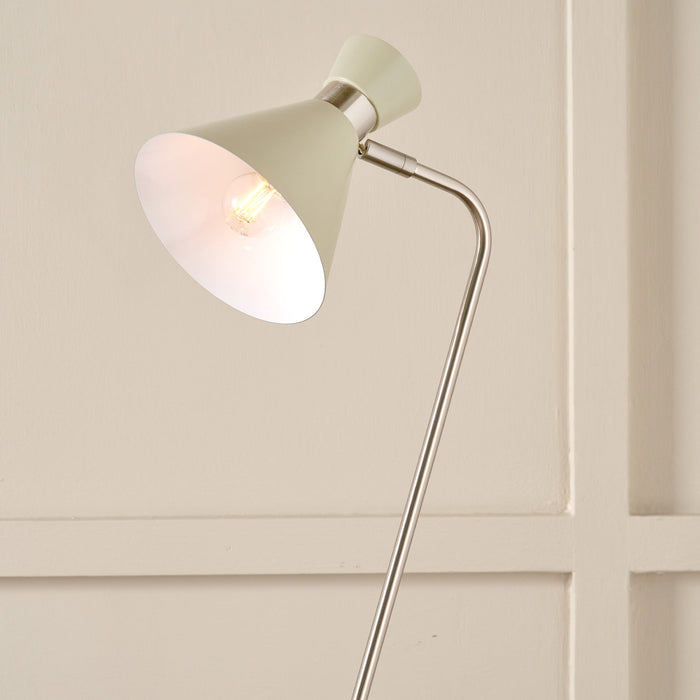 Augustine Sage and Brushed Silver Task Floor Lamp