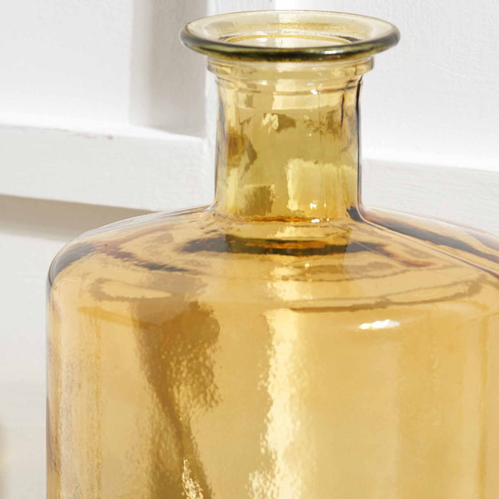 Benia Amber Recycled Glass Bottle Vase