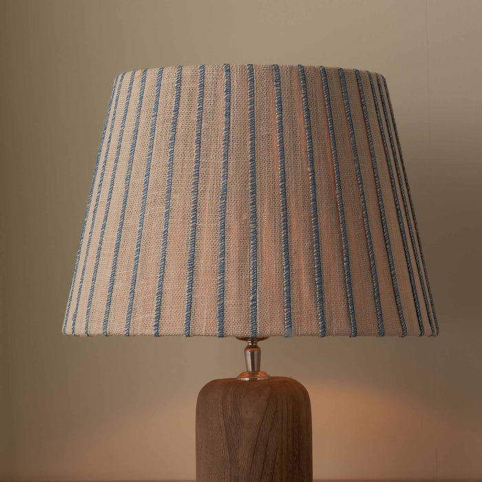 Callie Natural Jute and Blue Stitched Ribbon Lampshade