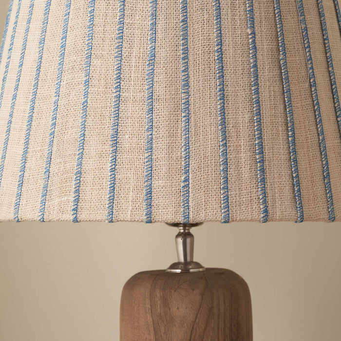Callie Natural Jute and Blue Stitched Ribbon Lampshade