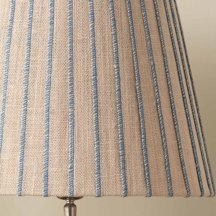 Callie Natural Jute and Blue Stitched Ribbon Lampshade