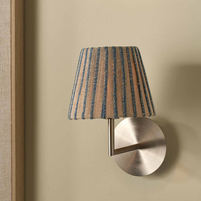 Callie Natural Jute and Blue Stitched Ribbon Lampshade