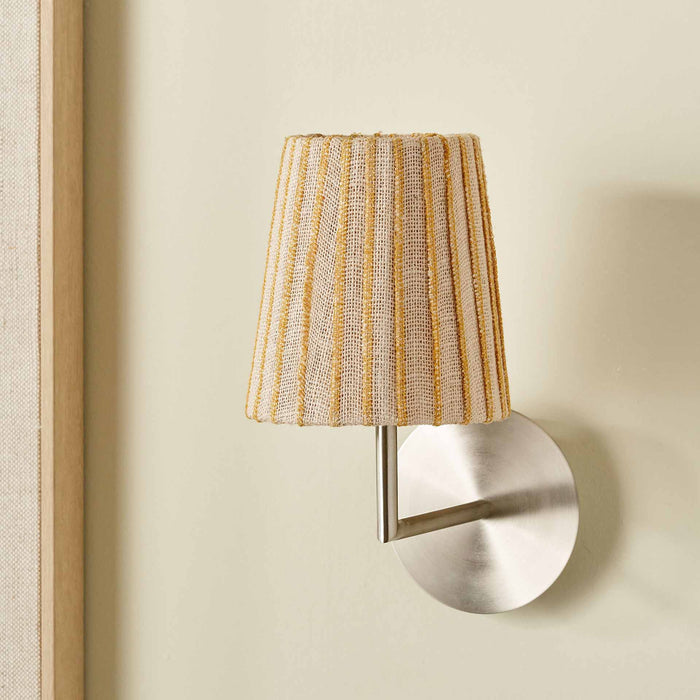 Callie Natural Jute and Yellow Stitched Ribbon Lampshade