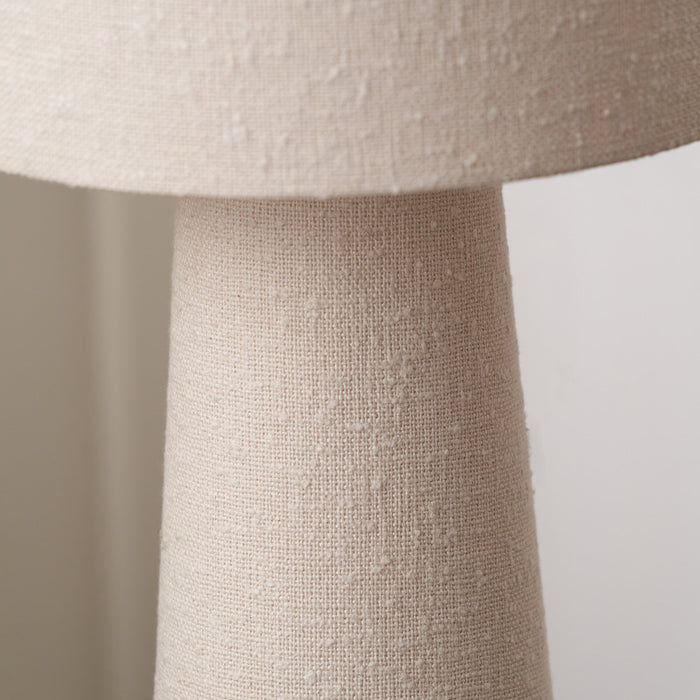 Carissa White Slubby Handloom Fabric Floor Lamp