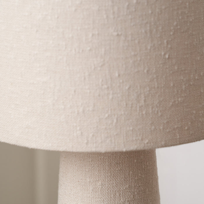 Carissa White Slubby Handloom Fabric Floor Lamp