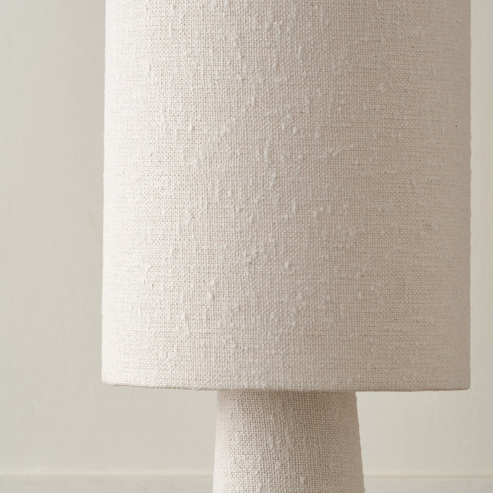 Carissa White Slubby Handloom Fabric Table Lamp