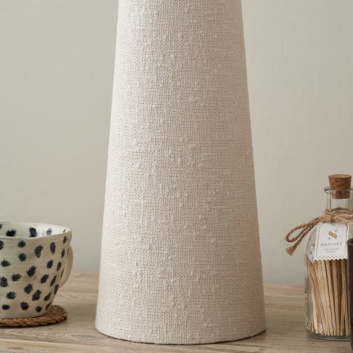 Carissa White Slubby Handloom Fabric Table Lamp