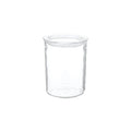 Clear glass jar on a white background