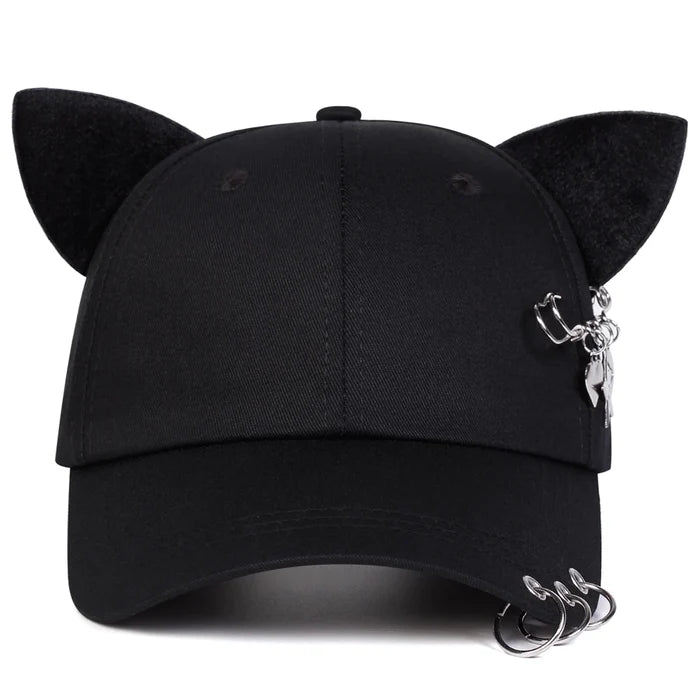 Cat Ear Pin Baseball Cap | Adjustable Unisex Hat