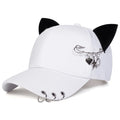 Cat Ear Pin Baseball Cap | Adjustable Unisex Hat