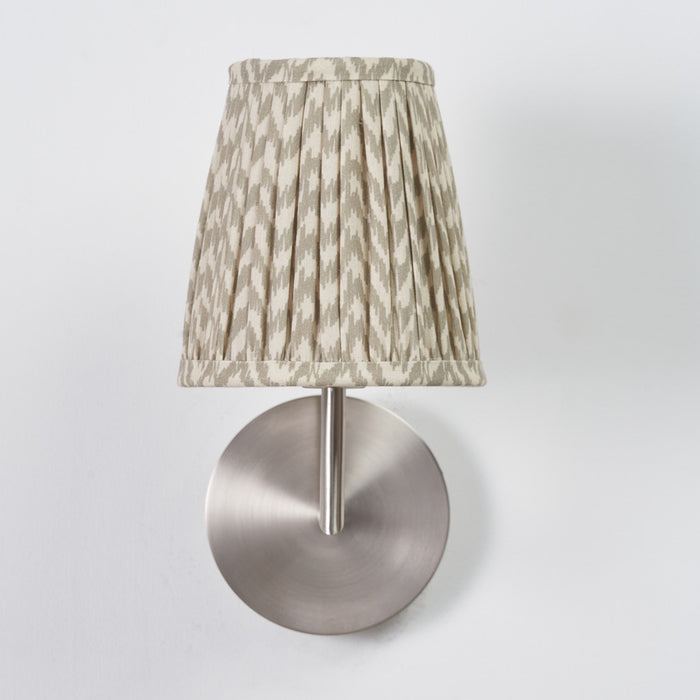 Catania Taupe Ikat Hand Pleated Cotton Tapered Lampshade