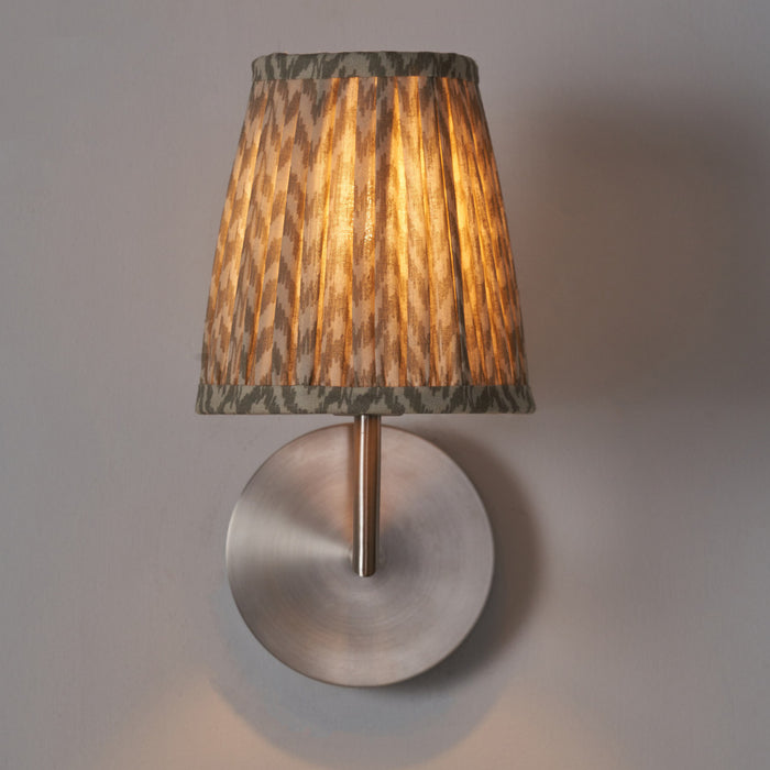 Catania Taupe Ikat Hand Pleated Cotton Tapered Lampshade