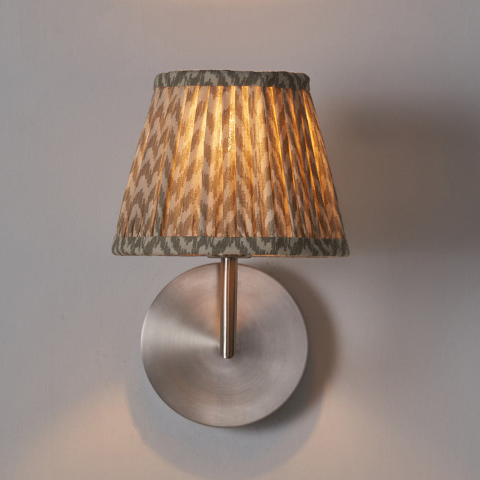 Catania Taupe Ikat Hand Pleated Cotton Tapered Lampshade