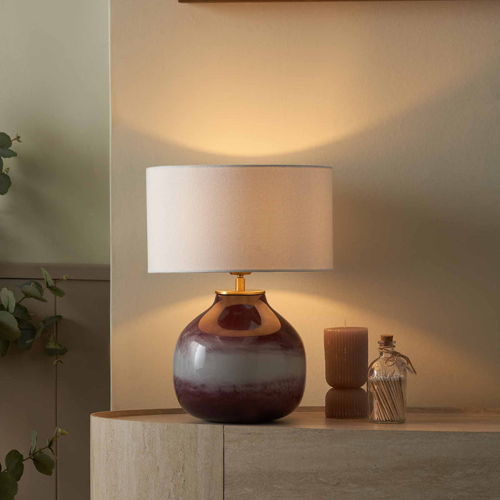 Celeste Deep Plum Ombre Glass Table Lamp Base