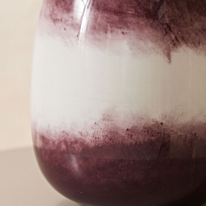 Celeste Deep Plum Ombre Glass Vase