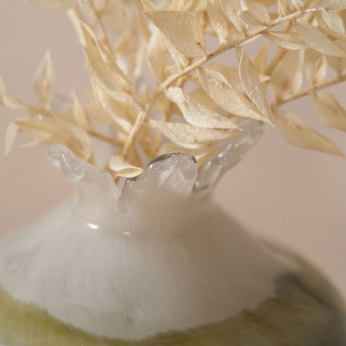 Celeste Sage Ombre Glass Bud Vase