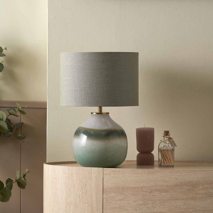 Celeste Sage Ombre Glass Table Lamp Base
