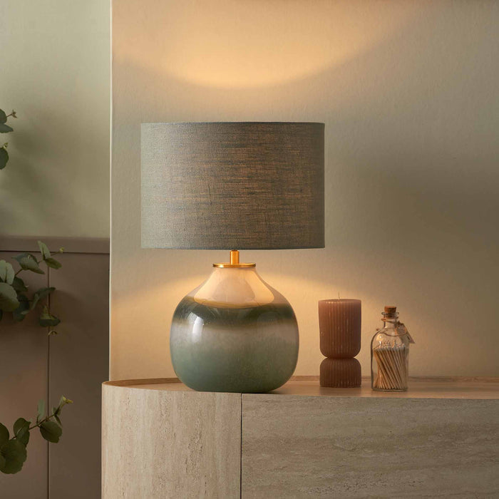 Celeste Sage Ombre Glass Table Lamp Base