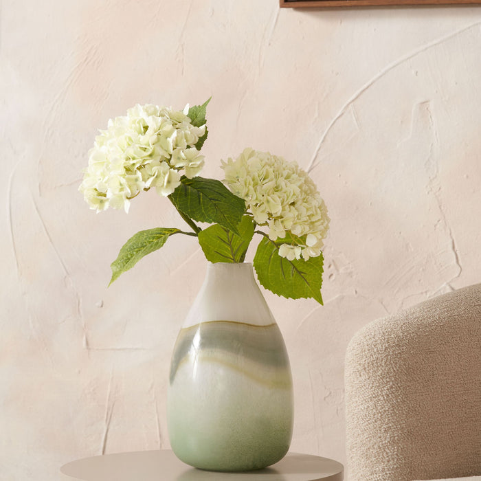 Celeste Sage Ombre Glass Vase