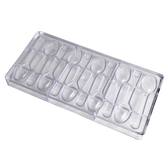 Chocolate World Coffee Spoon Polycarbonate Chocolate Mold – ~4.53 x 1.10 x 0.24 in, 6 Cavities