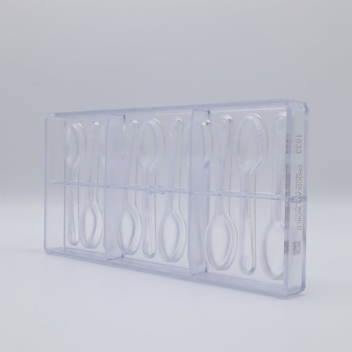 Chocolate World Coffee Spoon Polycarbonate Chocolate Mold – ~4.53 x 1.10 x 0.24 in, 6 Cavities