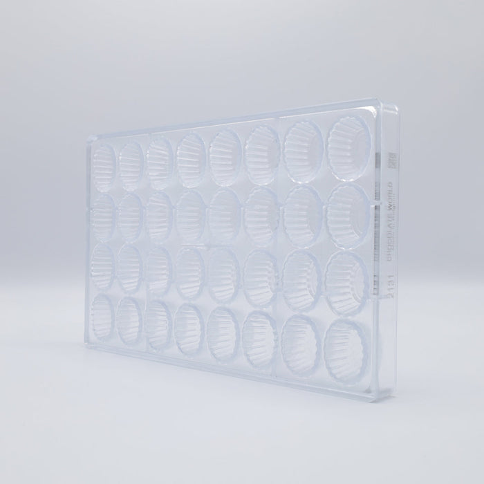 Chocolate World Cup Oval Polycarbonate Chocolate Mold – ~1.77 x 1.38 x 0.79 in, 12 Cavities