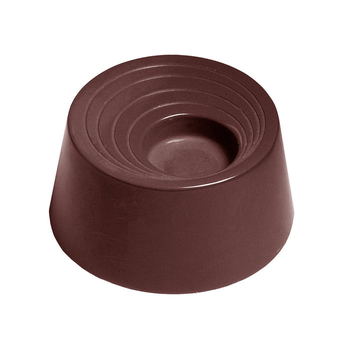 Chocolate World Cylinder with Gravure polycarbonate chocolate mold 1564CW with 21 cavities, professional Belgian confectionery mold for bonbons and pralines, clear polycarbonate cylinder with gravure chocolate mould 1564CW