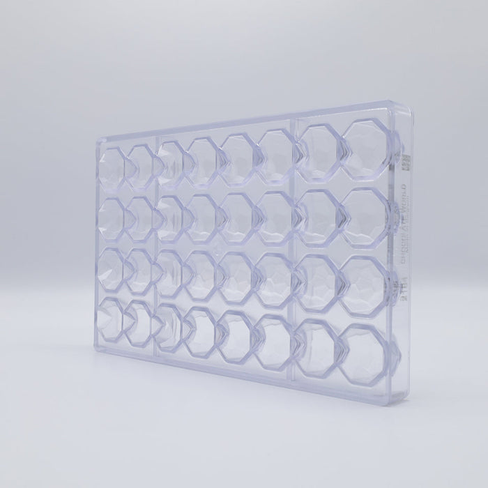 Chocolate World Diamond Polycarbonate Chocolate Mold – ~1.18 x 1.18 x 0.79 in, 21 Cavities
