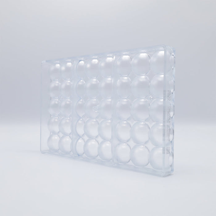 Chocolate World Half Sphere Ø30mm Polycarbonate Chocolate Mold – 1.18 in diameter x 0.59 in, 40 Cavities