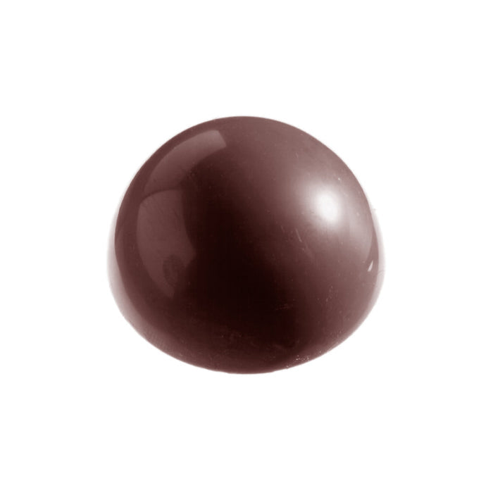 Chocolate World Half Sphere Ø70mm polycarbonate chocolate mold 2253CW with 6 cavities, professional Belgian confectionery mold for bonbons and pralines, clear polycarbonate half sphere ø70mm chocolate mould 2253CW