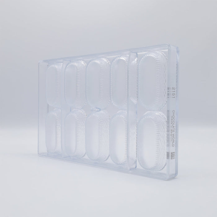 Chocolate World Oval Basket Polycarbonate Chocolate Mold – 2.56 x 1.85 x 1.18 in, 6 Cavities
