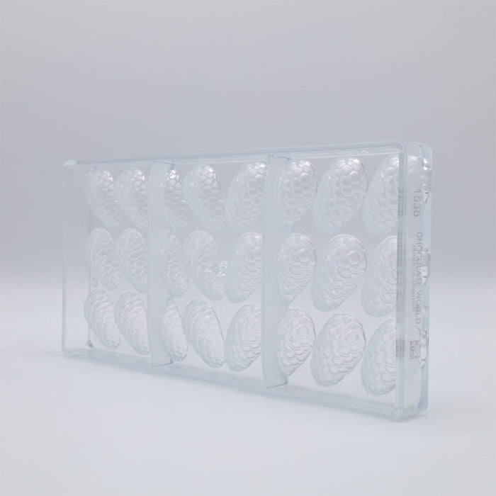 Chocolate World Pine Cone Polycarbonate Chocolate Mold – 1.18 x 0.79 x 0.59 in, 21 Cavities