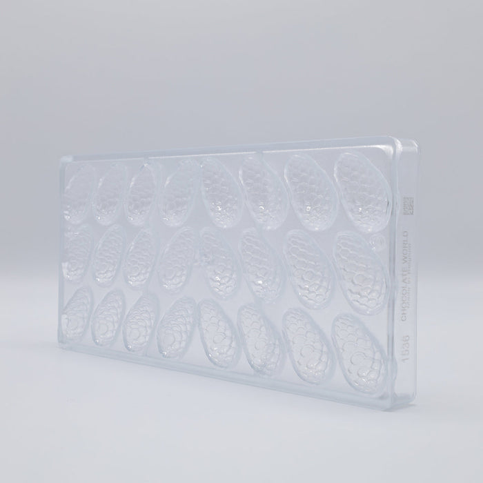 Chocolate World Pine Cone Polycarbonate Chocolate Mold – 1.18 x 0.79 x 0.59 in, 21 Cavities