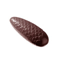Chocolate World Pine Cone polycarbonate chocolate mold 2042CW with 21 cavities, professional Belgian confectionery mold for bonbons and pralines, clear polycarbonate pine cone chocolate mould 2042CW