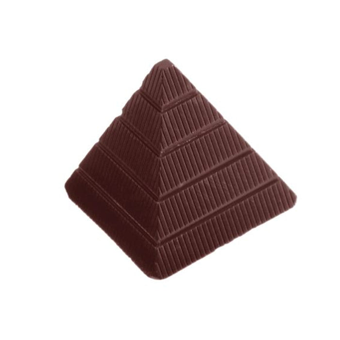 Chocolate World Pyramid polycarbonate chocolate mold 1547CW with 21 cavities, professional Belgian confectionery mold for bonbons and pralines, clear polycarbonate pyramid chocolate mould 1547CW