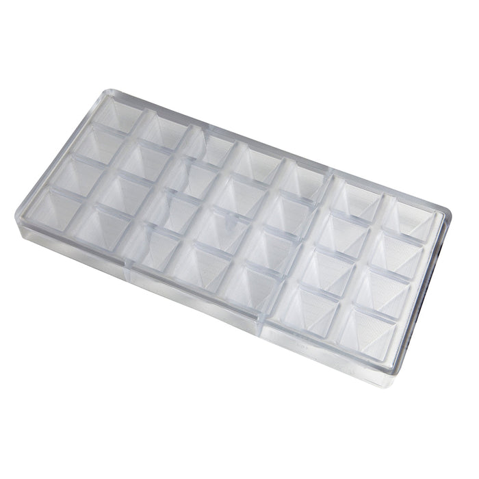 Chocolate World Pyramid Polycarbonate Chocolate Mold – 1.18 x 1.18 x 0.98 in, 21 Cavities