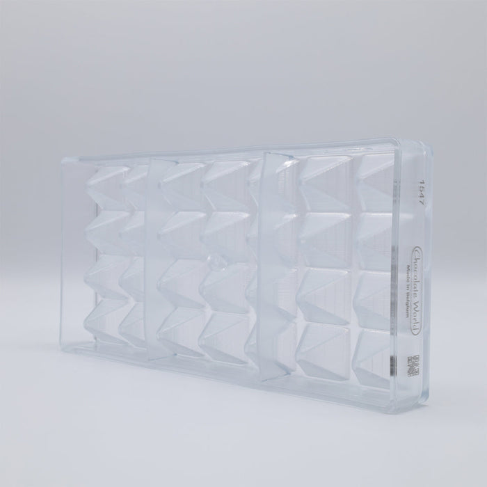 Chocolate World Pyramid Polycarbonate Chocolate Mold – 1.18 x 1.18 x 0.98 in, 21 Cavities
