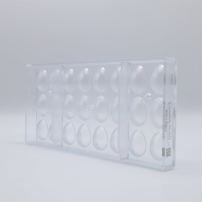 Chocolate World Smooth Egg 33mm Polycarbonate Chocolate Mold – 1.30 in diameter x 0.87 in, 32 Cavities