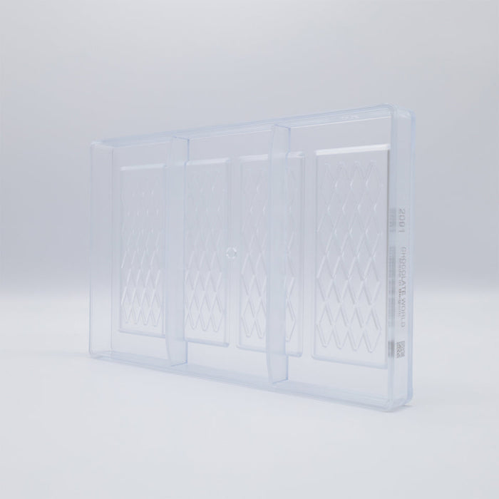 Chocolate World Tablet 24g Polycarbonate Chocolate Mold – 2.93 x 1.73 x 0.30 in, 4 Cavities