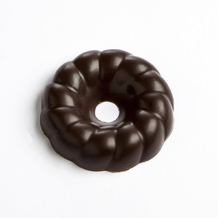 Chocolate World Wreath polycarbonate chocolate mold 1425CW with 18 cavities, professional Belgian confectionery mold for bonbons and pralines, clear polycarbonate wreath chocolate mould 1425CW